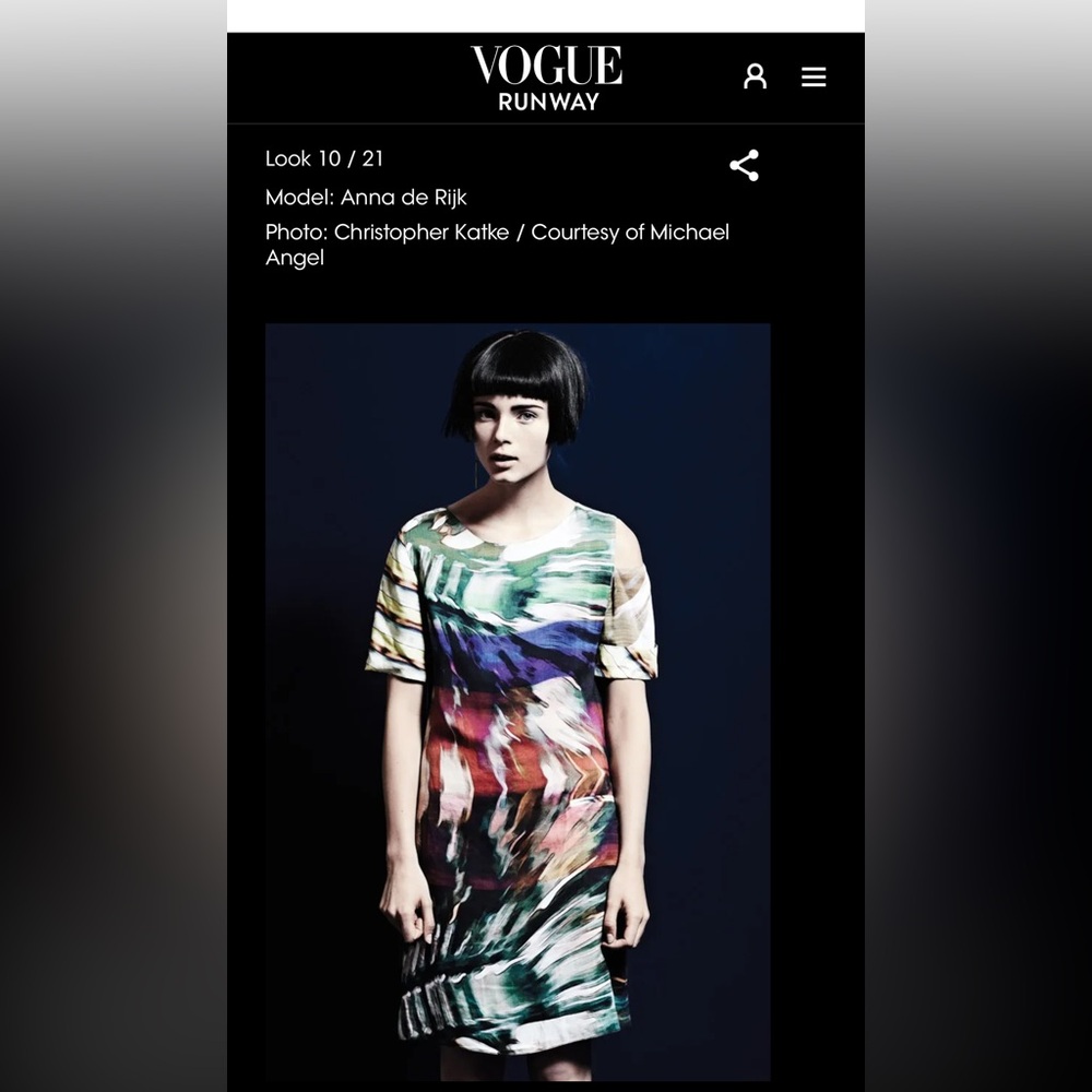 michael angel watercolor print fitted dress Size 2